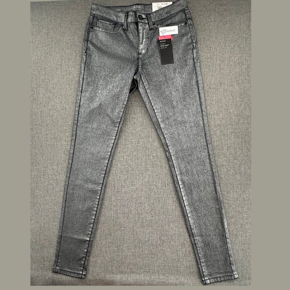 NEW! a.n.a A New Approach Skinny Metallic Pants Size 2 Mid Rise Cotton Blend $49 - Picture 2 of 14